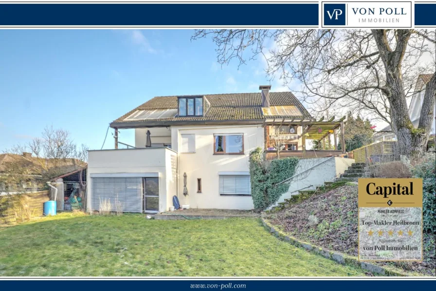 Titelbild - Haus kaufen in Bretzfeld / Schwabbach - Traumhaftes Einfamilienhaus mit Einliegerwohnung und tollem Ausblick