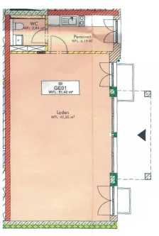 Grundriss - Laden/Einzelhandel mieten in Prien am Chiemsee - Energetisch durchdachte Neubau-Gewerbeeinheit - interessante zentrale Lage mit Schaufensterfläche