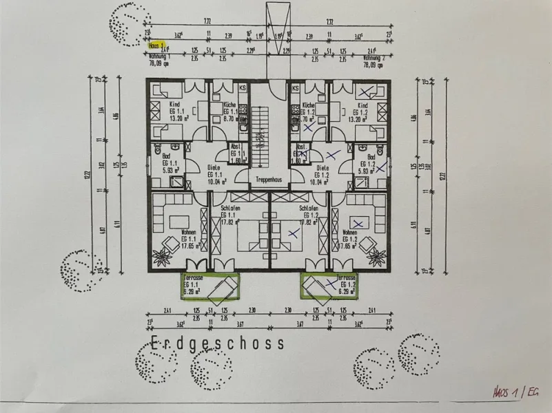 Grundriss Haus Nr. 20 EG links