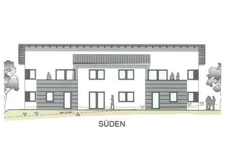 Ansicht Süden - Wohnung kaufen in Schorndorf - Neubau- OG Wohnung mit individuellen Gestaltungsmöglichkeiten