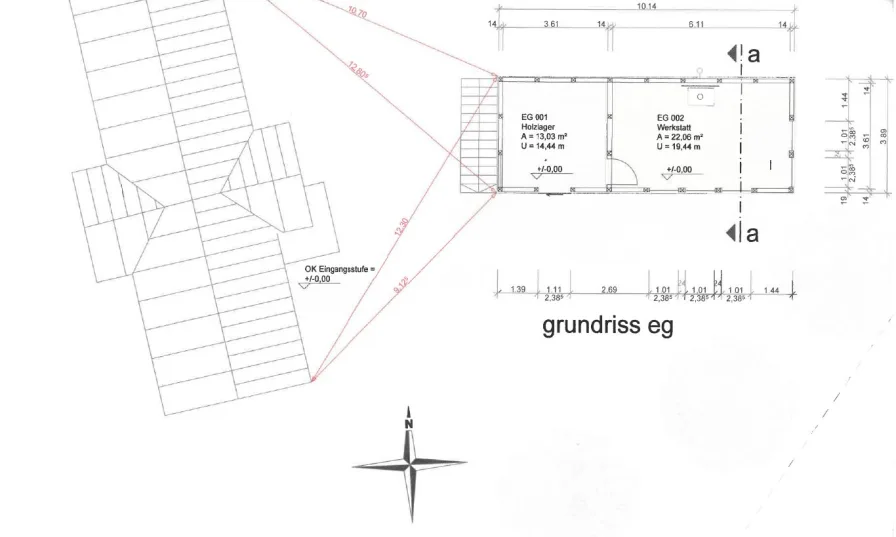 Grundriss Nebengebäude für Exposé