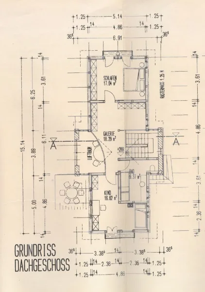 Grundriss Dachgeschoss für Exposé