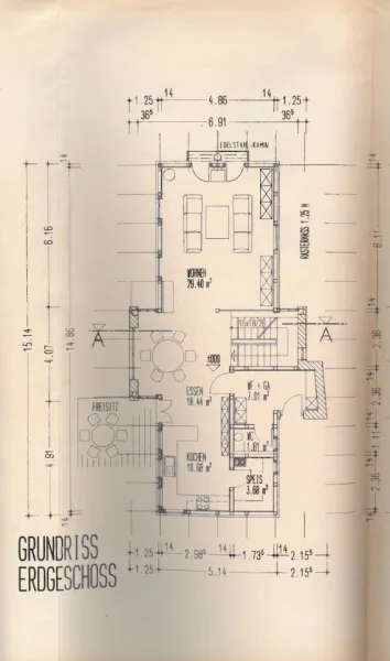 Grundriss Erdgeschoss für Exposé