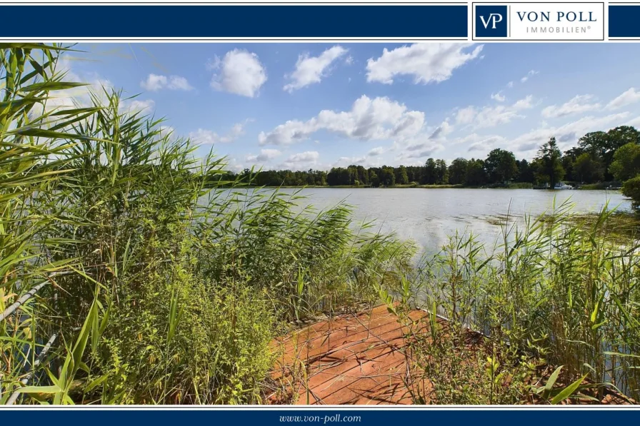 Steg mit Seeblick - Haus kaufen in Schwerin - Großes Wassergrundstück mit Bungalow