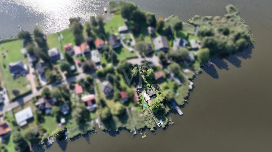 Vogelperspektive - Blick aus der Luft auf die Insellage