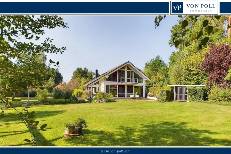 Sichtachse->Garten->Haus - Haus kaufen in Heidesee / Prieros - Hochwertige und energieeffiziente Architektenvilla mit Bebaungspotential in Natur-Oase