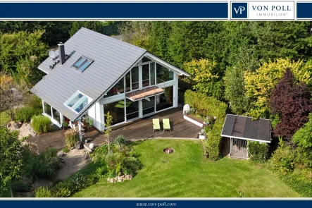 Haus mit Blick aus der Vogelperspektive - Haus kaufen in Heidesee / Prieros - Hochwertige und energieeffiziente Architektenvilla mit Bebaungspotential in Natur-Oase