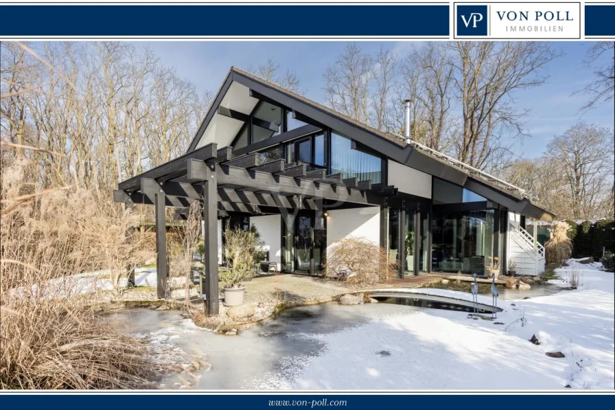 Hausansicht - Haus kaufen in Königs Wusterhausen - Faszination aus Holz und Glas in ruhiger Lage von Königs Wusterhausen