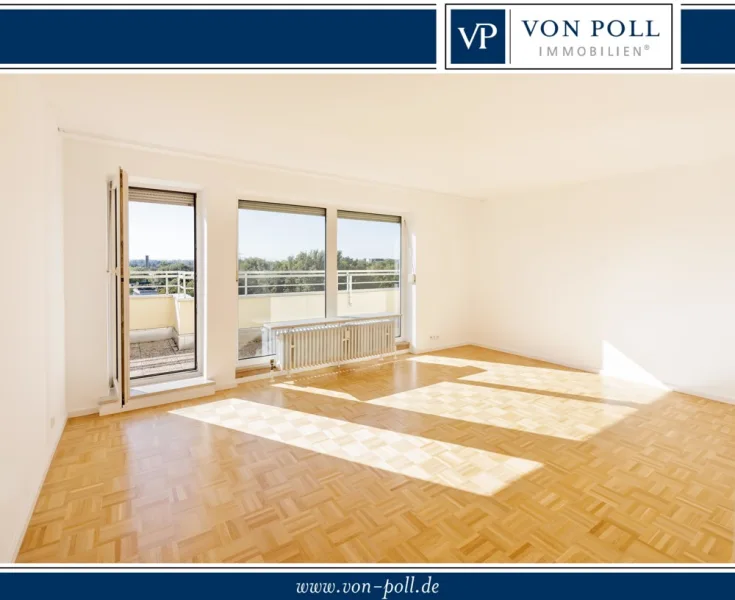 Wohnzimmer - Wohnung kaufen in Puchheim / Puchheim-Bahnhof - Dachterrassenwohnung mit Bergblick