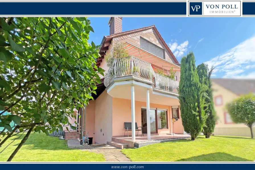 Titelbild - Wohnung kaufen in Laudenbach - Lichtdurchflutete Erdgeschosswohnung mit Terrasse und zauberhaftem Garten