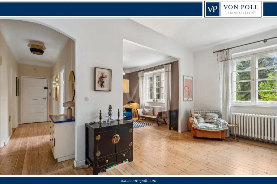 Titelbild - Wohnung kaufen in Berlin - Exklusive 5-Zimmer-Wohnung mit Loggia und ca.180m² Gartenanteil in Berlin Nikolassee