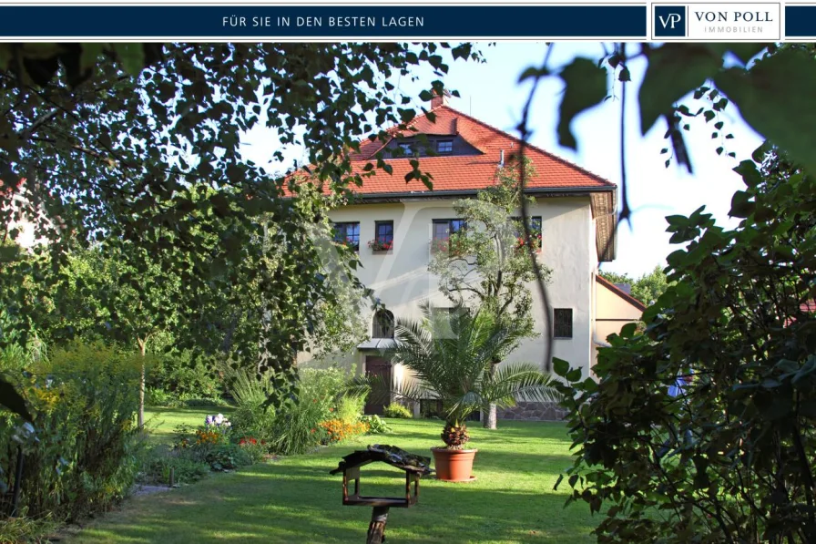 Villa Gartenansicht - Haus kaufen in Radebeul - Wunderschöne Bestandsvilla in zentraler Lage von Radebeul