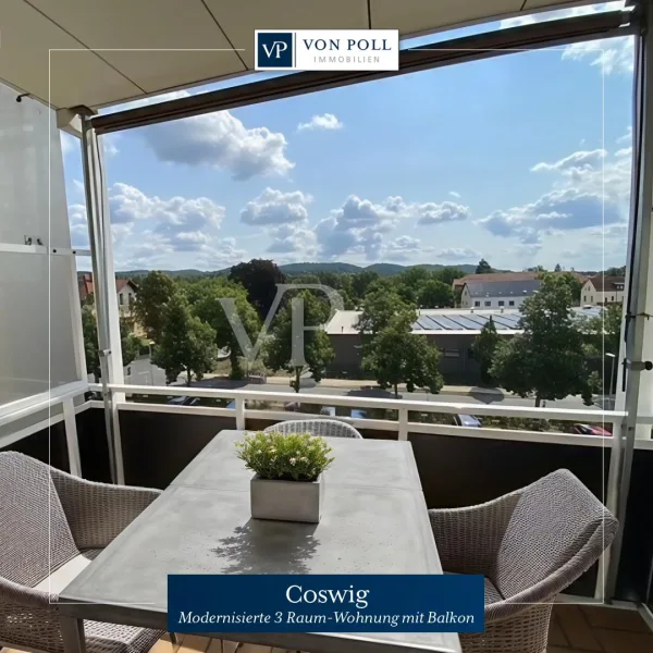 Aussicht vom Balkon - Wohnung mieten in Coswig - SCHÖNE 3 RAUM WOHNUNG ZUR MIETE IN COSWIG