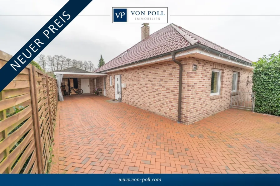 Titelbild - Haus kaufen in Neuenhaus / Veldhausen - Ein Bungalow mit Pool für die große Familie in Veldhausen