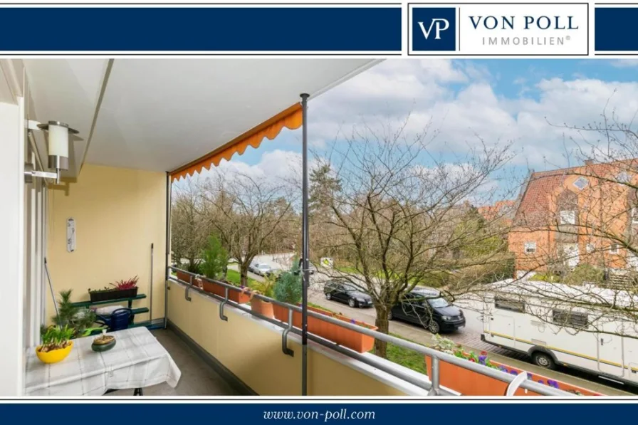 Blick vom Balkon - Wohnung kaufen in Kiel - Kleine Kapitalanlage! Vermietete Eigentumswohnung in Kiel Holtenau