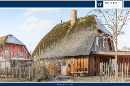 Titelbild - Haus kaufen in Achterwehr - Gemütliches Reetdachhaus in idyllischer Feldrandlage mit Naturgarten und Wiese in Achterwehr