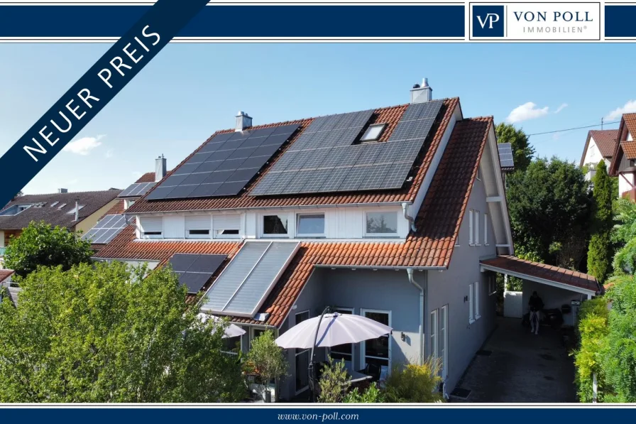 Ansicht - Haus kaufen in Uhldingen-Mühlhofen - Sonnige Doppelhaushälfte mit hoher Energieeffizienz in Seenähe