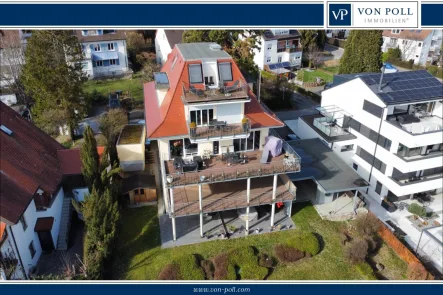 Luftbild - Haus kaufen in Überlingen - Exklusives Mehrfamilienhaus in bester Lage mit Seeblick aus den oberen Etagen