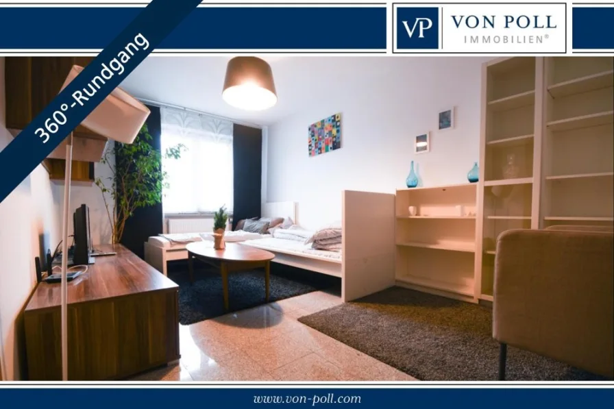 Wohnzimmer - Wohnung kaufen in Fürth - VON POLL | Kapitalanlage in der Fürther Nordstadt: Möblierte 2-Zimmer Wohnung