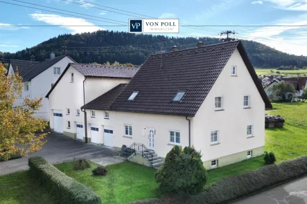 VON POLL IMMOBILIEN - Haus kaufen in Deilingen - Wohnhaus mit großer Lagerfläche und mehreren Garagen in 78586 Deilingen