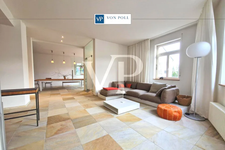 Wohnbereich - Wohnung kaufen in Stuttgart - Design-Wohnung in exponierter Lage