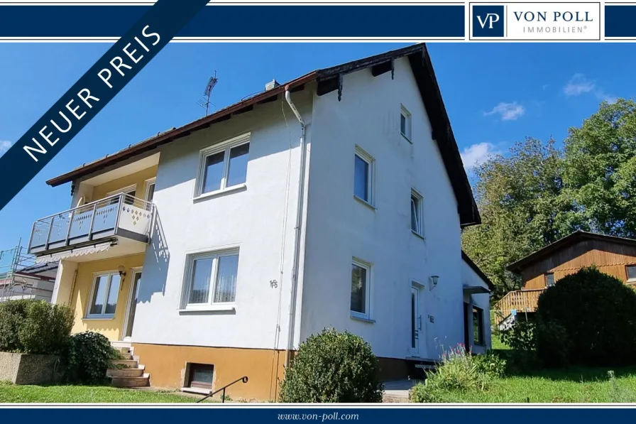 Ansicht Südseite - Haus kaufen in Berg bei Neumarkt in der Oberpfalz / OT - 1-2 Familienhaus mit Garage auf 1.800 m² Grd (2. Bauplatz möglich) in Berg-Mitterrohrenstadt