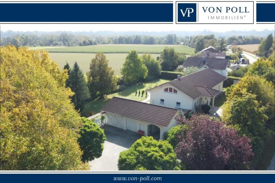 Titelbild - Haus kaufen in Waldkraiburg / Pürten - Imposantes Anwesen! Über 200 m² Wohnfläche auf einer Ebene, parkähnliche Anlage, eigene Tiefgarage!