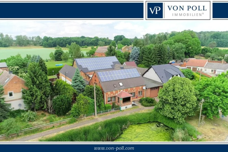 Titelbild - Haus kaufen in Lutherstadt Wittenberg - Hochwertiger Vierseithof mit viel Zubehör und bis zu 100.000 € Einnahmen durch Solarstrom