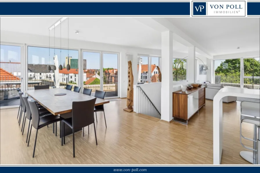 Titelbild - Wohnung kaufen in Hannover - Exklusive Penthouse-Maisonette-Wohnung mit atemberaubendem Blick