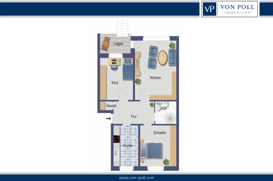 Titelbild - Wohnung kaufen in Lingen - Gepflegte Erdgeschosswohnung mit Garten in begehrter Lage von Lingen/ Laxten