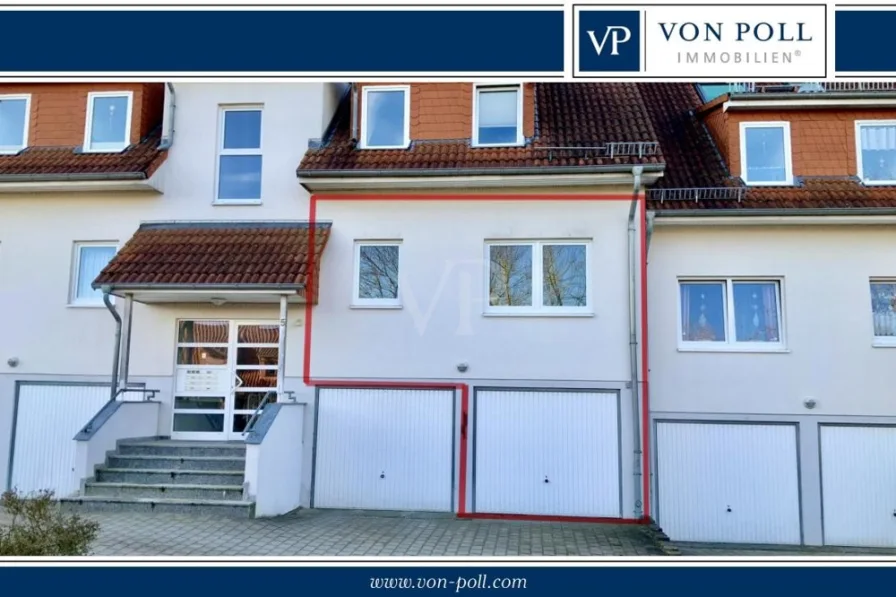 Titel - Wohnung kaufen in Waren (Müritz) - Hochparterre mit Terrasse, 2-Zi-Wohnung samt Garage und einem Stellplatz, unweit vom Warener Hafen