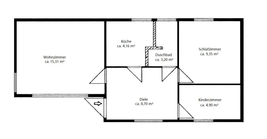 Grundriss Sommerbungalow