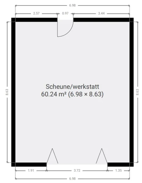 anliegende Scheune (Nutzfläche)