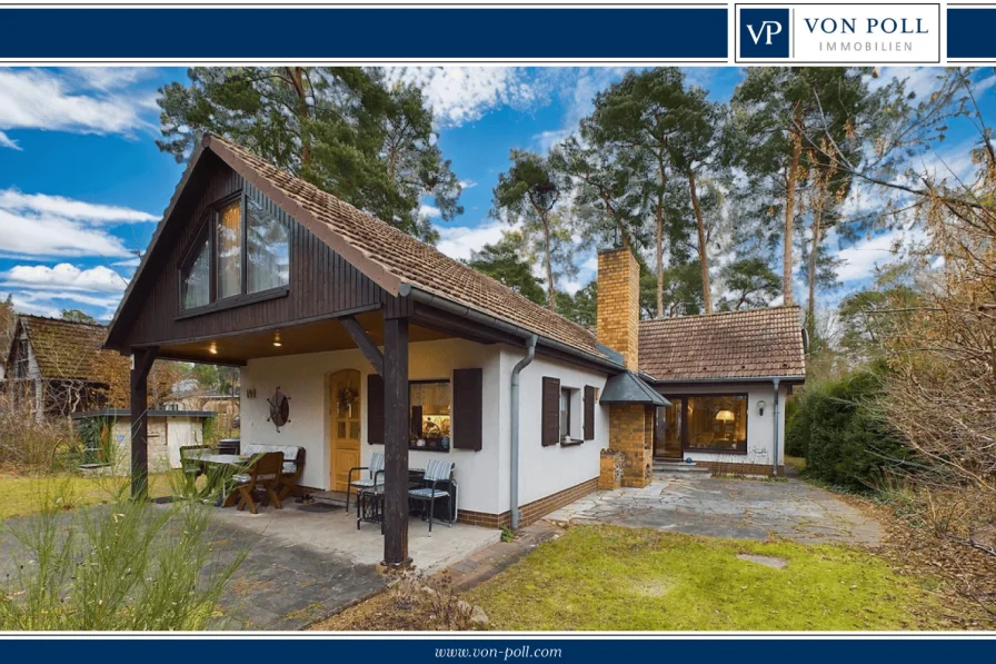 Hausansicht - Haus kaufen in Heidesee - Idyllischer und gemütlicher Bungalow mit Garage und großem Grundstück in Seenähe