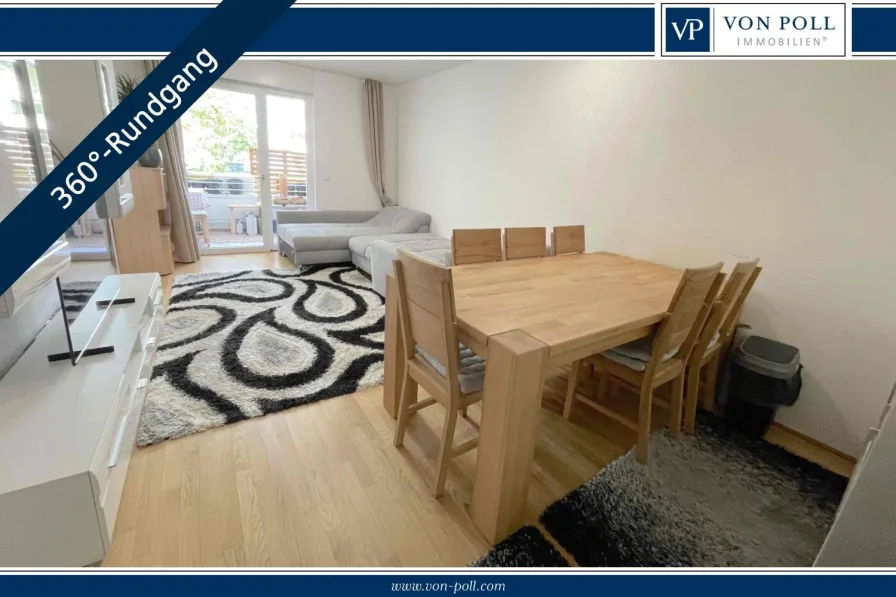 Wohnzimmer - Wohnung kaufen in Lahr/Schwarzwald - Moderne 2-Zimmer-Wohnung mit Loggia: Wohnen mit Freiheit und Komfort