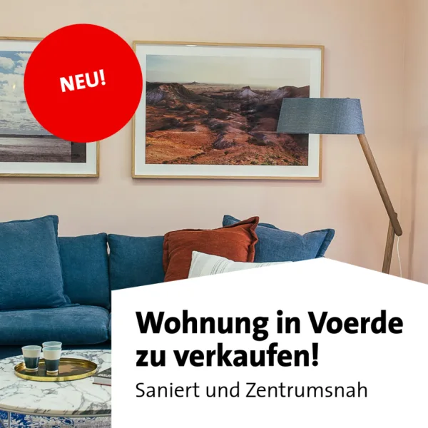 ETW in Wesel gesucht (1080x108 - Wohnung kaufen in Voerde - Modernisierte Wohnung mit Balkon und Carport im Herzen von Voerde