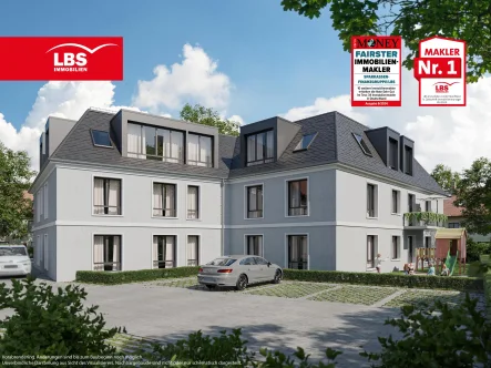 Gartenansicht - Wohnung kaufen in Moers - NEUBAU in KfW55-Ausführung - Erdgeschoss ETW ca. 58m² - sichere Investition