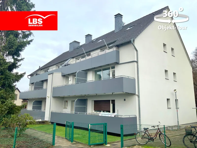 Rückansicht - Wohnung kaufen in Meerbusch - Hochparterre-Eigentumswohnung im energetisch sanierten Mehrfamilienhaus...