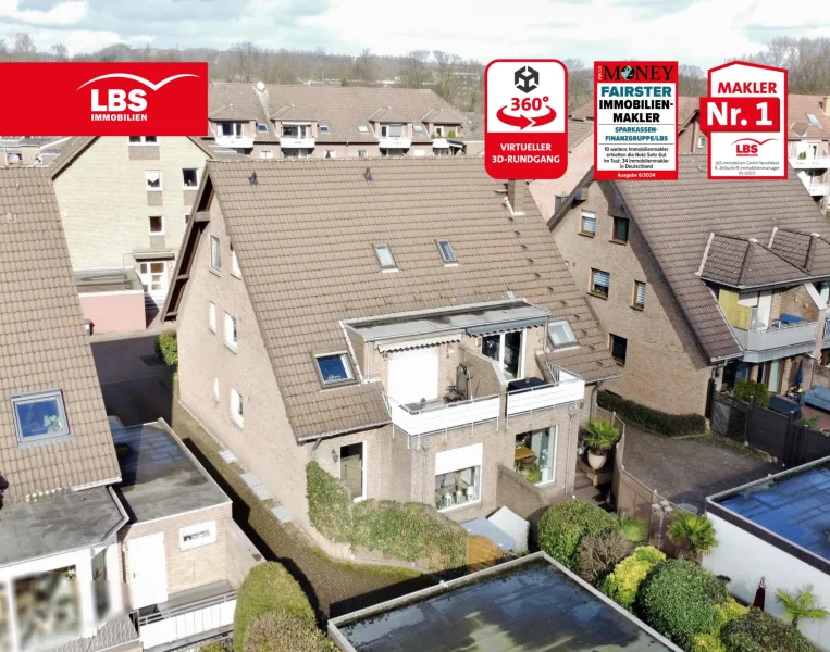 Haus Vogelperspektive - Wohnung kaufen in Duisburg - Wohnung mit traumhafter Aussicht und Garten zum Wohlfühlen