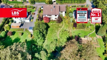 Gartenansicht Drohne - Haus kaufen in Nümbrecht - Freistehendes Haus in traumhafter Lage I 2 Garagen I Großer Garten