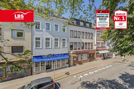 Vorderansicht - Haus kaufen in Mönchengladbach - Solides Investment mit 4 Wohneinheiten & einer Gewerbeeinheit!