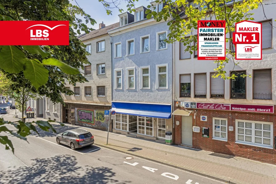 Voderansicht - Haus kaufen in Mönchengladbach - Solides Investment mit 4 Wohneinheiten sowie einer Gewerbeeinheit!