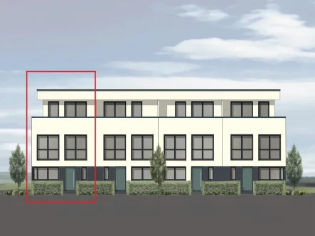 Haus 1 - Haus kaufen in Jüchen - Neubau Reiheneckhaus KfW-55 – Ihr Erstbezug ins moderne Wohnen