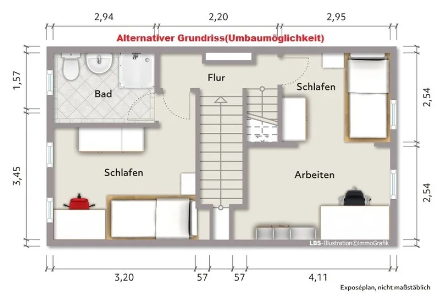 Alternativer Grundriss OG