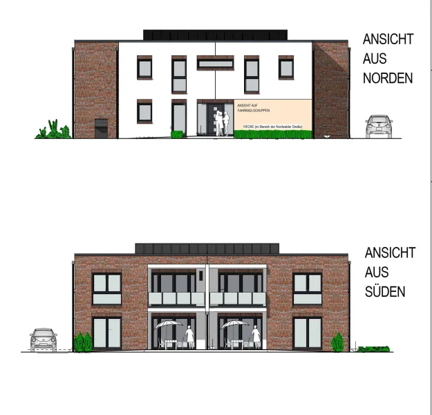 Außenansichten - Wohnung kaufen in Steinfurt - Neubauwohnung in  Steinfurt-BorghorstEnergieeffizient nach KfW 40+