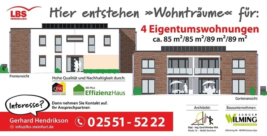 LBS-Werbebanner - Wohnung kaufen in Steinfurt - Neubauwohnung in Steinfurt-BorghorstEnergieeffizient nach KfW 40+