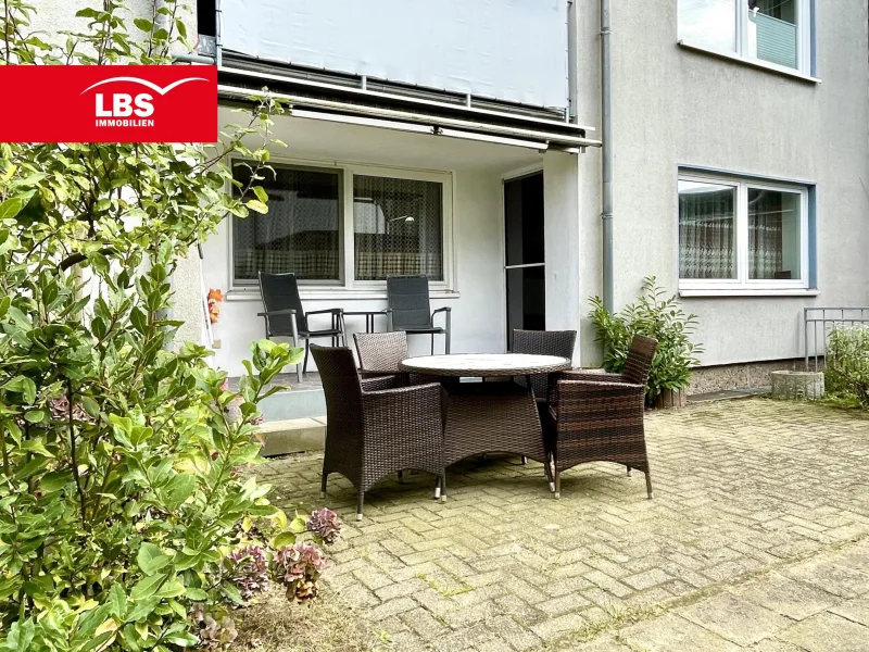 Terrasse - Wohnung kaufen in Greven - Charmante 4-Zimmer-Erdgeschosswohnung mit eigener Terrasse