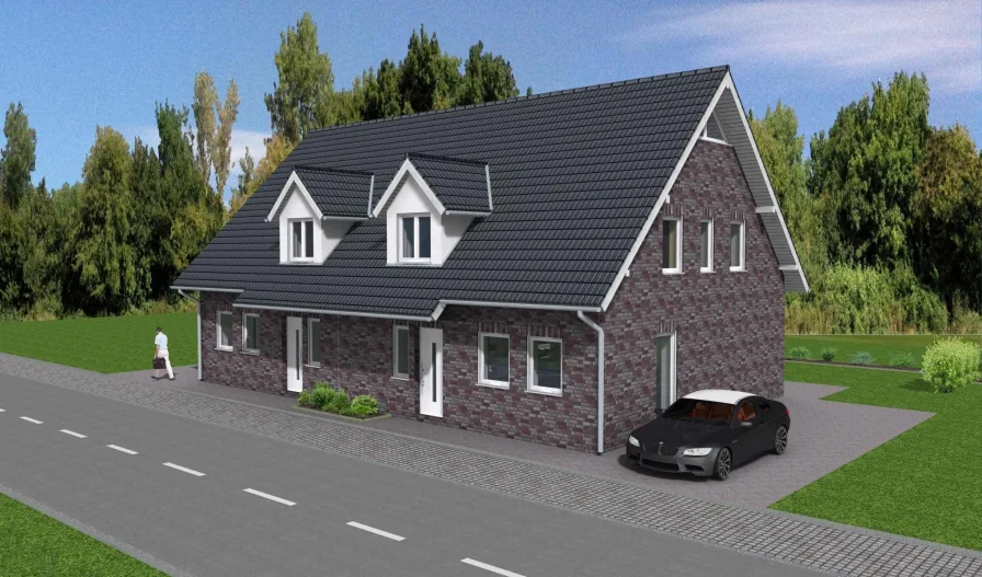 Außen - Haus kaufen in Wesel - Familienfreundliche Doppelhaushälfte auf eigenem Grundstück in Wesel