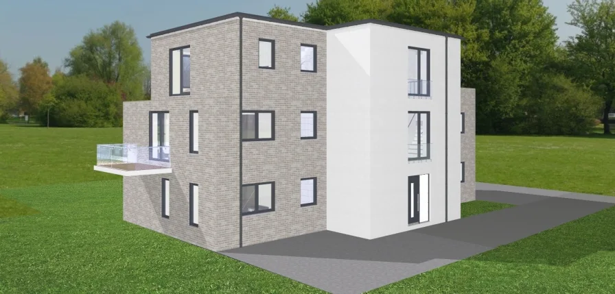 Außen - vorne - Wohnung kaufen in Wesel - Exklusives Neubauprojekt in Wesel !