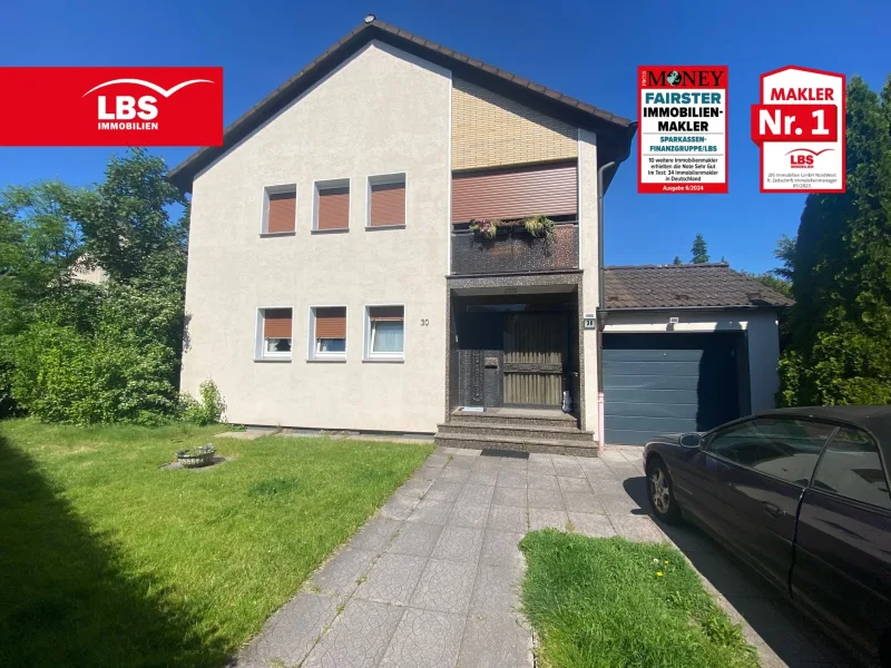 Hausansicht  - Haus kaufen in Mülheim - Perfekte Lage in Mülheim Speldorf - freistehendes 2 FH mit Potential!